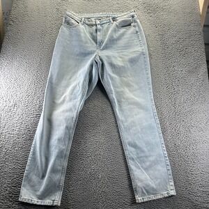 Vintage H&M Jeans Womens 14 Blue Cotton Denim Straight Curvy Stretch Workwear